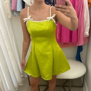 Lime Green Dress with Bow Straps
